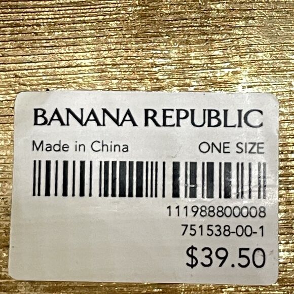 Banana Republic Gold Tone White Enamel Woven Embossed Wide Open Cuff Bracelet - Picture 2 of 7